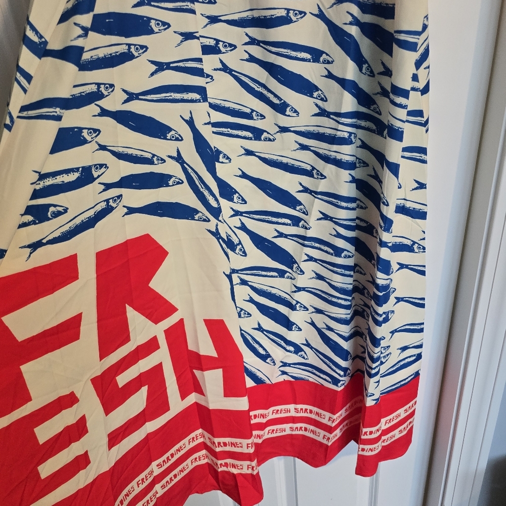 SHEIN Red and Blue Fish Print Maxi Dress - Picture 2 of 2